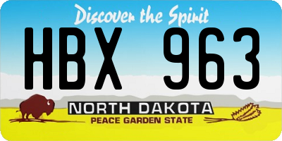 ND license plate HBX963