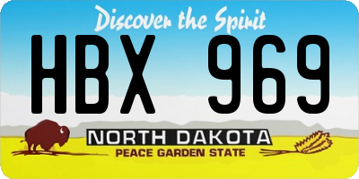 ND license plate HBX969