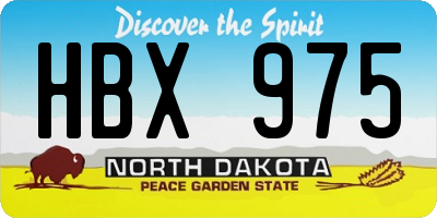 ND license plate HBX975