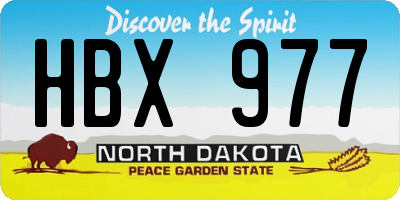 ND license plate HBX977