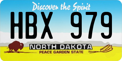 ND license plate HBX979