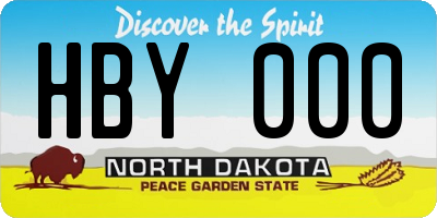 ND license plate HBY000