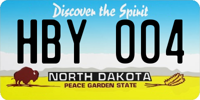 ND license plate HBY004