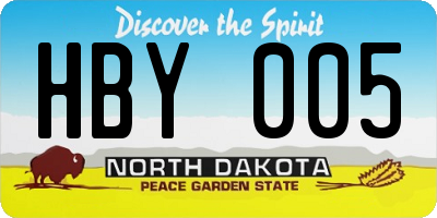 ND license plate HBY005