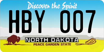 ND license plate HBY007