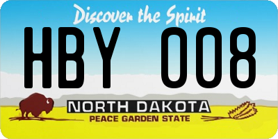 ND license plate HBY008