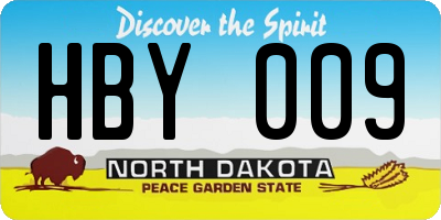 ND license plate HBY009