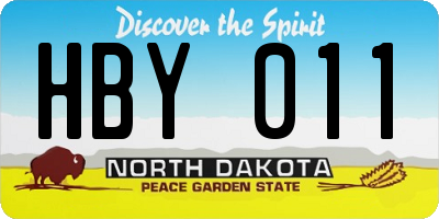 ND license plate HBY011