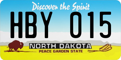 ND license plate HBY015