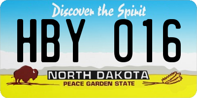 ND license plate HBY016