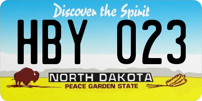 ND license plate HBY023