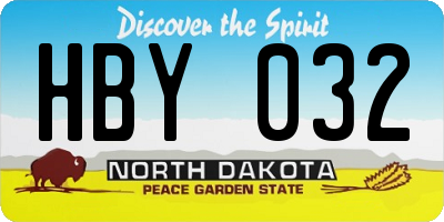 ND license plate HBY032