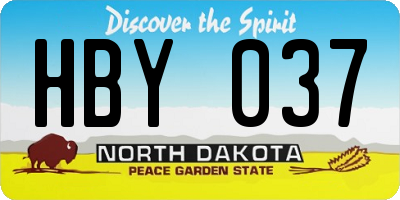 ND license plate HBY037