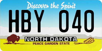 ND license plate HBY040