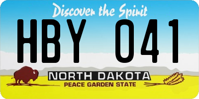 ND license plate HBY041