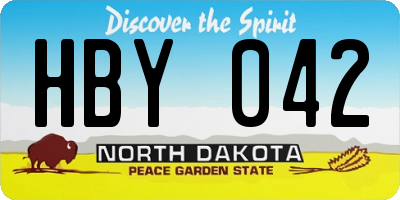 ND license plate HBY042