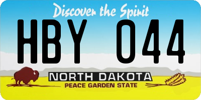 ND license plate HBY044