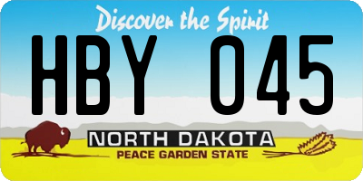 ND license plate HBY045