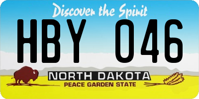 ND license plate HBY046