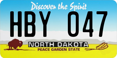 ND license plate HBY047