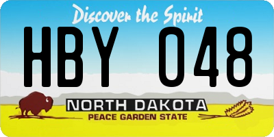 ND license plate HBY048