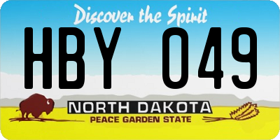 ND license plate HBY049