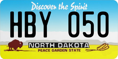 ND license plate HBY050