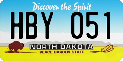 ND license plate HBY051