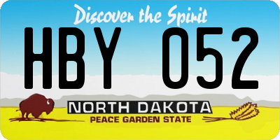 ND license plate HBY052