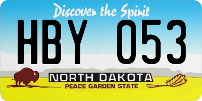 ND license plate HBY053