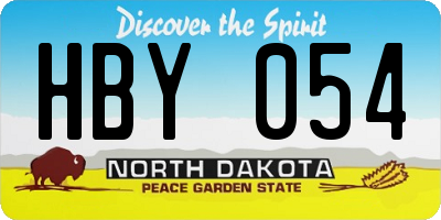 ND license plate HBY054