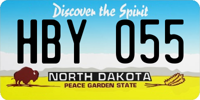 ND license plate HBY055