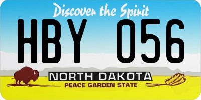 ND license plate HBY056