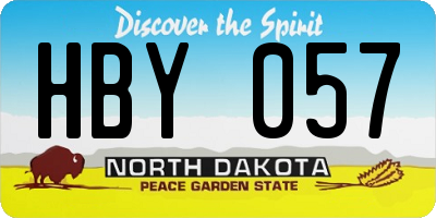 ND license plate HBY057