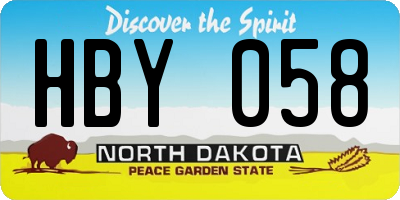 ND license plate HBY058