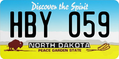 ND license plate HBY059