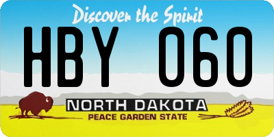 ND license plate HBY060