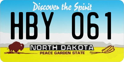 ND license plate HBY061