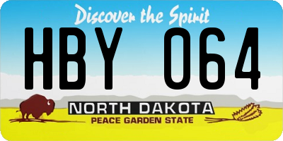 ND license plate HBY064