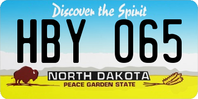 ND license plate HBY065