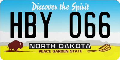 ND license plate HBY066