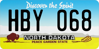 ND license plate HBY068