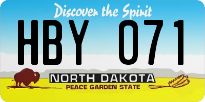 ND license plate HBY071