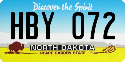 ND license plate HBY072