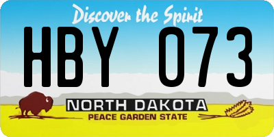 ND license plate HBY073