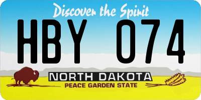 ND license plate HBY074