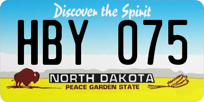 ND license plate HBY075