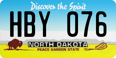 ND license plate HBY076