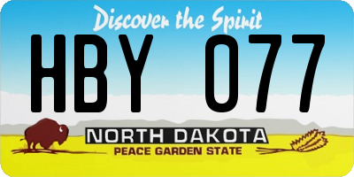 ND license plate HBY077