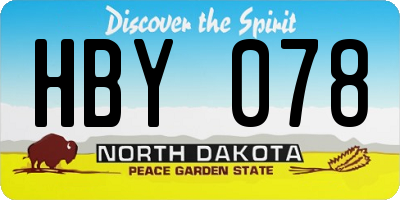 ND license plate HBY078